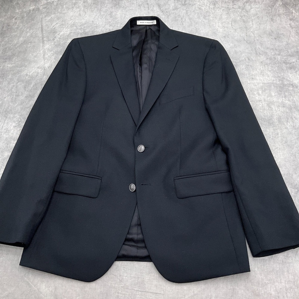 Joseph Abboud Blazer Men 39R Black 1865 Reda Super 100s Wool Classic Jacket VTG